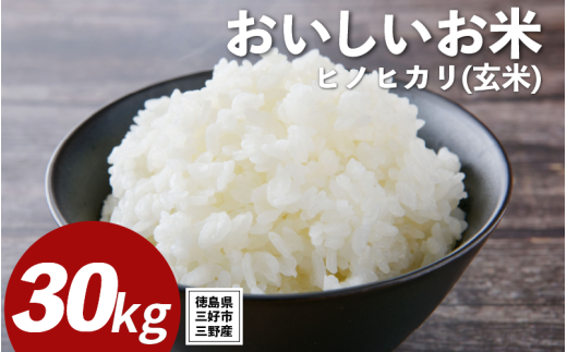 米 令和7年産 新米 30kg 玄米 ヒノヒカリ 米 こめ お米 ご飯 ごはん おにぎり 備蓄 保存 防災 ギフト 贈答 プレゼント グルメ 送料無料 徳島県 三好市 みよし 篠原農園