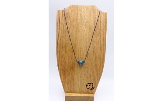 010-049　藍染木玉ネックレス