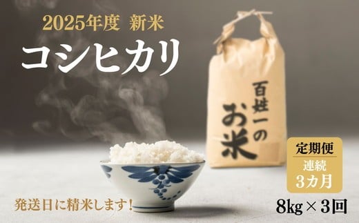 065-1001 【3回定期便】石井町産コシヒカリ8kg×連続3カ月 ※離島への配送不可