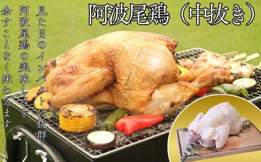 阿波尾鶏丸鶏中抜き1羽
