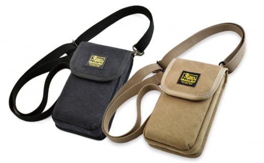 VanNuys スマホが2台入るスマホショルダー スマホショルダー スマホポーチ ショルダーバッグ 軽量 ストラップ スマホケース  バンナイズ バイオウォッシュベージュ