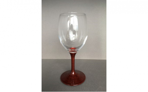 [№5911-0180]ワイングラス　花吹後藤塗