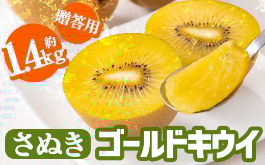 ＜期間限定！2025年10月中旬以降順次発送予定＞《贈答用・大玉厳選》 香川県産 さぬきゴールドキウイ (約1.4kg・化粧箱) 【man064】【Aglio nero】