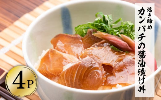 活き締めカンパチの醤油漬け丼(4P)セット