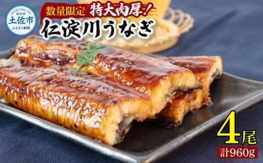 【数量限定】仁淀川特大肉厚うなぎ4尾セット タレ付き うなぎ 鰻 ウナギ 国産 蒲焼き かば焼き 1尾200g超え 仁淀川 太化うなぎ おいしい 人気 冷凍 真空パック 夏