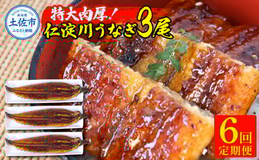 【6回定期便】仁淀川特大肉厚うなぎ3尾セット 定期コース 6ヶ月 タレ付き うなぎ 鰻 ウナギ 国産 蒲焼き かば焼き 1尾200g超え 仁淀川 太化うなぎ 養殖 おいしい 人気 冷凍 夏