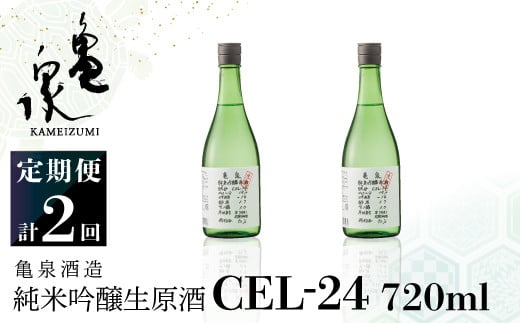 純米吟醸生原酒 CEL-24 720ml 生酒 毎月1本×2回 定期便 お酒 酒 さけ 日本酒 アルコール 生原酒 アルコール度数14度 14% 甘口 フルーティ 食中酒 地酒 亀泉酒造 おいしい 飲みやすい 冷蔵 配送