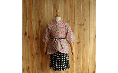 子ども甚平(pati pati)110~120cm パステルカラー小花柄×北欧風 モノクロドット柄 甚平 じんべい ファッション 子供服 キッズ服