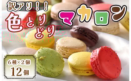 BA-020_【訳あり】色とりどりマカロン12個（6種×2個ずつ）【洋菓子工房クリクリ】