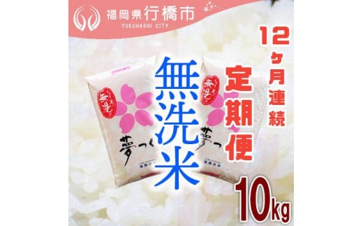 AF-023_【12か月定期便】福岡県産夢つくし【無洗米】10kg