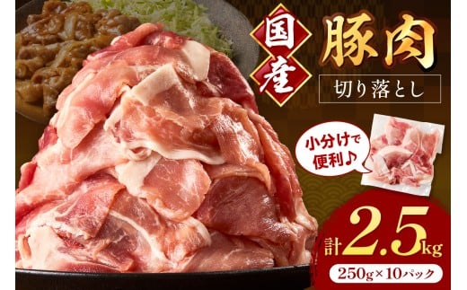 国産豚肉切り落とし 2mm 計2.5kg【034-0037】