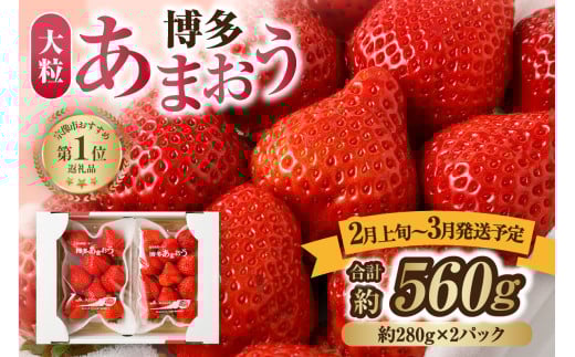 【アフター保証】 大粒セレクト!大人気のあまおう 約280g×2パック【2026年2月中旬~3月お届け】【JAほたるの里】_HA0277
