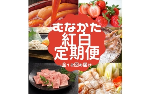 【年12回/毎月お届け】むなかたの魅力をたっぷりお届け!むなかた紅白定期便_HB0202