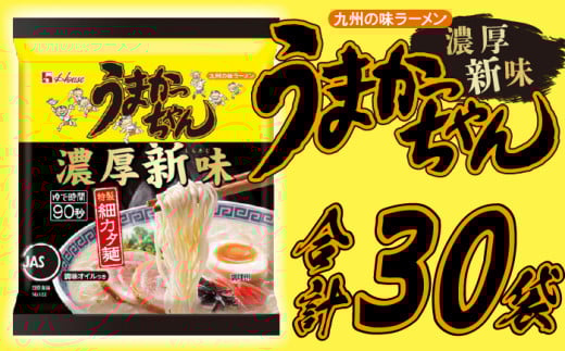 うまかっちゃん　濃厚新味　30食（5食入り×6パック）[M244-3]　ラーメン 豚骨 インスタント 乾麺 即席麺 拉麺 保存食 九州