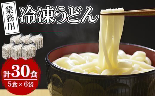 業務用冷凍うどん　30食(5食×6袋)_うどん 極太 肉うどん 冷凍 ふるさと うどん もちもち 釜あげ 極太麺肉うどん つゆ付き 味付け肉付き 九州産 小麦 急速冷凍 冷凍うどん おすすめ 福岡県【1366381】