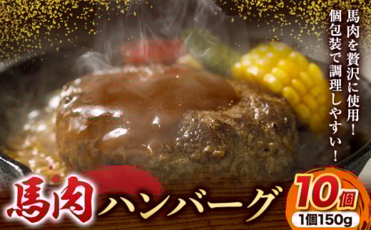 馬肉 ハンバーグ 150g × 10個 長洲町L(桜屋)《60日以内に出荷予定(土日祝除く)》 熊本県 長洲町 肉 馬肉 ハンバーグ 惣菜 小分け 送料無料