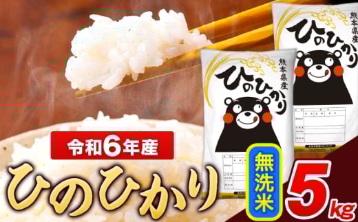 米 令和6年産 ひのひかり 無洗米 5kg [7-14日以内に出荷予定(土日祝除く)] 5kg×1袋 熊本県産 米 精米 ひの 長洲町