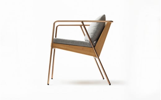 【FIL】ダイニングチェア MASS Series Dining Chair -Natural Wood & Copper Frame-　小国杉 椅子 チェア 背もたれ 肘掛 クッション インテリア 家具 木製 無垢材 受注生産 おしゃれ リビング ダイニング ギフト Foreque 熊本 阿蘇 南小国町 送料無料