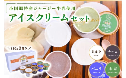【小国郷特産ジャージー牛乳を使用！】アイスクリームセット(8個入り)（IS-2） 阿蘇 小国郷特産 ジャージー牛乳 アイスクリーム 8個 4種 セット バニラ 抹茶 チョコ ミルク アイス 詰め合わせ セット 飲料 乳飲料 ギフト 贈答用 お取り寄せ JA阿蘇 熊本 南小国町 送料無料