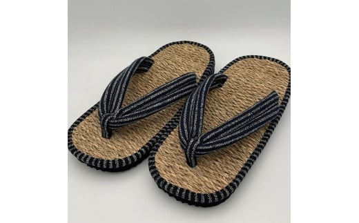 七島い (しちとうい) 下駄風雪駄（2L・縞）七島藺 雪駄 下駄 履物 靴 和装 和服 ファッション 【opat001】【青木本店】