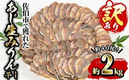 ＜訳あり・業務用＞あじの生みりん干し (計約2kg・約40尾) 干物 ひもの 鯵 アジ お酒のおつまみ 大分県 佐伯市 【GH003】【増野善雄商店】