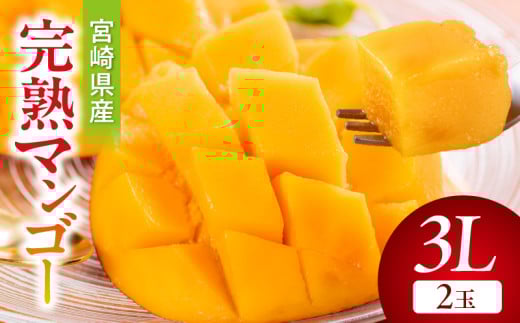《2026年発送先行予約》【数量・期間限定】宮崎県産完熟マンゴー3L(2玉)_M359-003-02