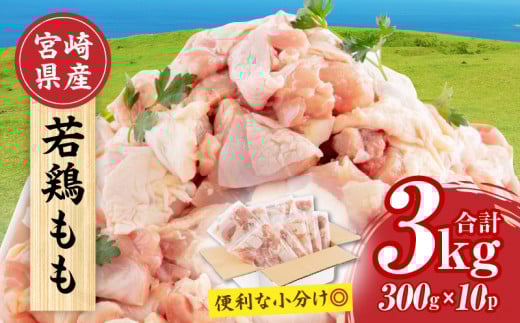 【2026年1月発送】宮崎県産 若鶏もも肉 300g×10P 計3kg_M241-001-jan