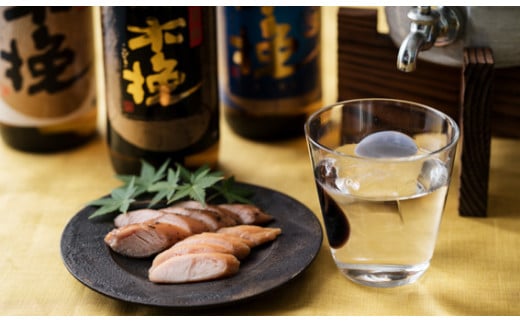 日向木挽 3種 芋 焼酎 鶏 ささみ くんせい セット 飲み比べ 食べ比べ 燻製 おつまみ 送料無料