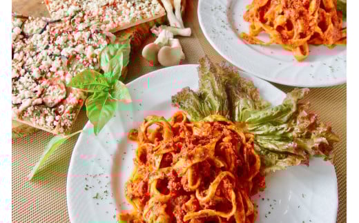 手作り無添加パスタ&綾町産野菜天然酵母ピザセットA