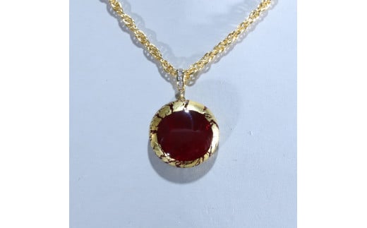 アクセサリー 金彩ペンダント(カラー:赤)