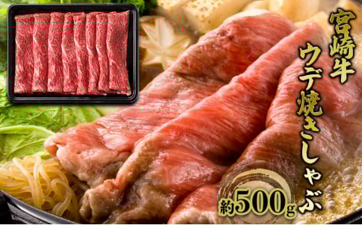 [№5738-0091]すき焼き しゃぶしゃぶ 宮崎牛 約500g ウデ 焼きしゃぶ すきやき スキヤキ 黒毛和牛 牛肉 肉 お肉