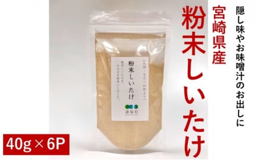 [№5738-0045]宮崎県産 粉末 しいたけ 40g×6パック