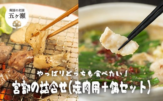 宮部の詰合せ(焼肉用+鍋セット) | 肉 にく お肉 おにく 豚 豚肉 ぶた ポーク ホルモン 特ホル 塩ホル 焼肉 鍋 宮崎県 五ヶ瀬町