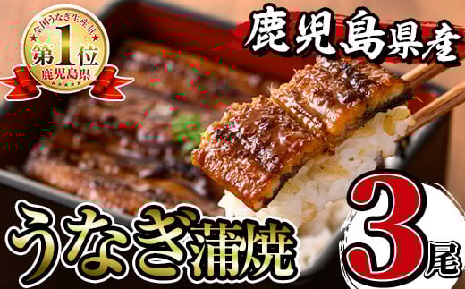 i506 鹿児島県産うなぎ蒲焼3尾セット(約140g×3・計約420g) うなぎ 鰻 ウナギ 3尾 蒲焼き 国産 鹿児島県産 焼きたて 生産量日本一 真空パック おかず 晩御飯 特別な日 土用の丑の日 【薩摩川内鰻】