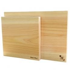 安芸太田産ひのき1枚板まな板セット (長方形・L ＆ 正方形・M)【1070709】