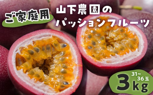 【2026年先行予約】【ご家庭用】山下農園のパッションフルーツ3kg【6月上旬~7月上旬発送】 W063-002