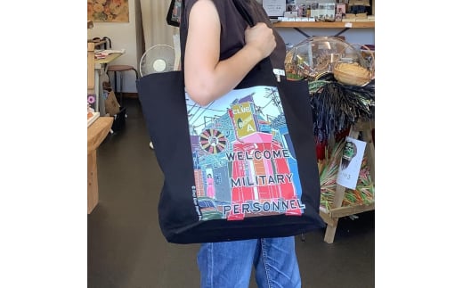 【宏次染工房 / 沖縄県認定工芸士 金城宏次】Aサインバー トートバッグ (紅型プリント) カバン 鞄 ショルダー メンズ レディース 沖縄市 / コザ工芸館ふんどぅ [BCAU001]