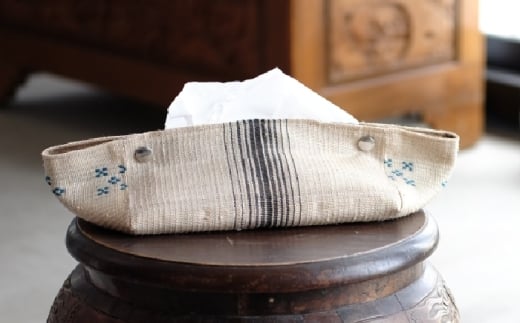 経浮花織 ティッシュケース ユーチイチチ ティッシュカバー ティッシュボックス おしゃれ かわいい 沖縄市 / FABRIC SHOP MINAMI [BCCS004-02]