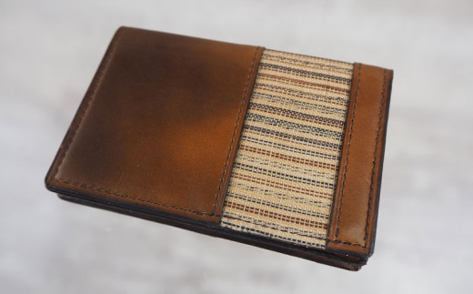 喜如嘉の芭蕉布 カード入れ<茶>【重要無形文化財】