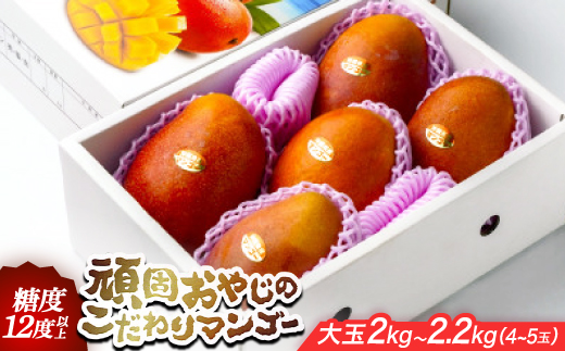 ＜2026年発送・糖度12度以上保証＞頑固おやじのこだわりマンゴー大玉2kg～2.2kg(4～5玉)【1676029】