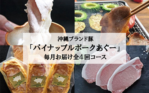 <毎月定期便>4ヵ月定期便!パイナップル ポーク あぐー 満腹セット全4回【4009592】