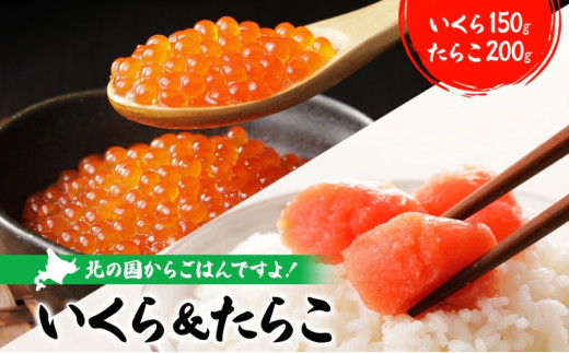醤油漬けいくら 150g×1パック たらこ 200g×1パック いくら たらこ 袋入り 贈り物 ご飯 のり わさび 酢 酢飯 手巻き 魚卵 サラダ レタス アボカド サーモン 手巻き寿司 食パン パスタ 大葉 おにぎり 金村商店 北海道 日高町