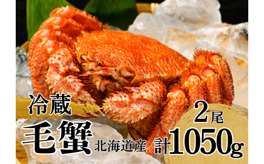 北海道【冷蔵】活ゆで毛蟹 2尾で1050g 毛ガニ 毛がに けがに 毛かに かに