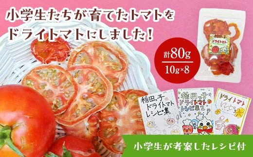【期間限定】【稲田学園×ふるさと納税】小学生が作りました！アフガニスタンにランドセルを贈る！稲田っ子ブランドドライトマト80g（10g×8袋）トマト とまと ドライトマト スープ 乾物 加工品 長もち おつまみ 須賀川産 F7X-0622