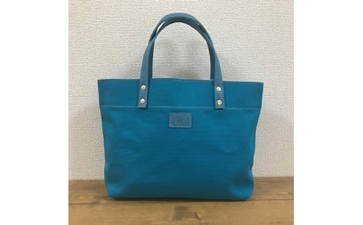 帆布 トート バッグ レディース メンズ 革 本革 日本製 ハンプ トートバッグ ターコイズブルー 青 ブルー 手作り ハンド バッグ 鞄 カバン レザー ポケット シンプル おしゃれ ギフト プレゼント 贈答 記念日 お祝い 送料無料 ふるさと納税 メディア 千葉県 旭市 髙野縫製 ぬいざえもん ths037