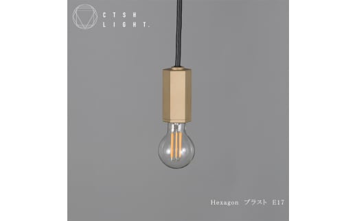CTSH LIGHT. ペンダントライト＜HEXAGON ブラスト加工 E17＞ 瑞浪市 / ジオニック 照明器具 ソケット 真鍮 ゴールド [AZBQ081]
