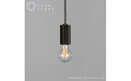 CTSH LIGHT. ペンダントライト＜HEXAGON ブラッククロム E17＞ 瑞浪市 / ジオニック 照明器具 ソケット 鉄 ブラック [AZBQ093]
