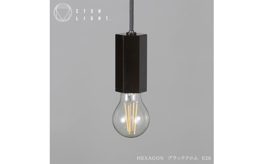CTSH LIGHT. ペンダントライト＜HEXAGON ブラッククロム E26＞ 瑞浪市 / ジオニック 照明器具 ソケット 鉄 ブラック [AZBQ094]