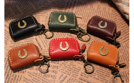 蹄鉄付きミニミニコインケース（ダークブラウン）　栗東市 / 株式会社ブルズエフ [BIAU279]