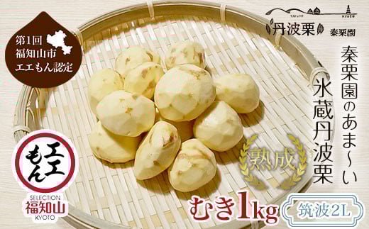 【先行予約11月上旬発送】秦栗園のあま～い氷蔵丹波栗 筑波2L むき1㎏【第1回福知山市ええもん認定】【熟成】 大粒 ふるさと納税 栗 くり 人気 和 スイーツ 高級 和菓子 栗菓子 ギフト プレゼント お取り寄せ グルメ 京都府 福知山市　※沖縄・離島配送不可